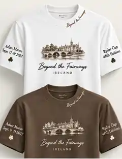 Beyond the Fairways Essential white and golf-brown T-shirt approved design
